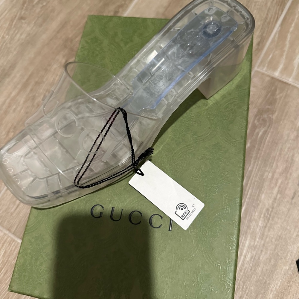 Transparent Women's Slip-On Heels - Picture 3 of 5